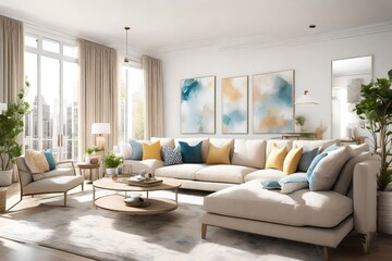 Naklejka premium modern living room with sofa