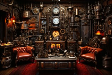 crazy steampunk interior
