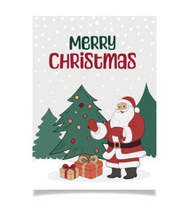 Christmas or New Year card with Santa Claus. hand - drawn