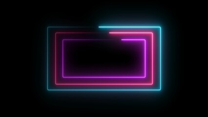 abstract bright neon rectangle illustration 4k
