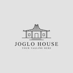 Jog-lo house line art logo vector symbol template icon graphic illustration design