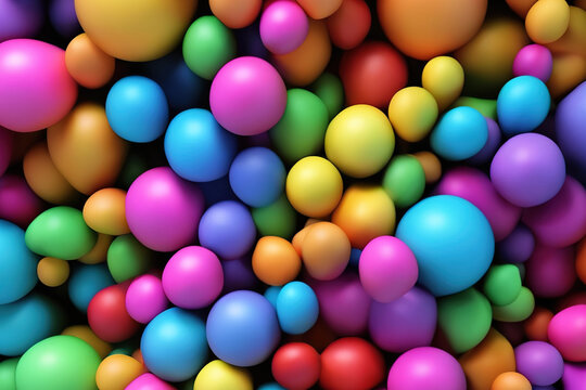 Many colorful balls decorated wall as background © FranciscoJavier