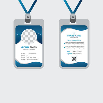 PrintA bundle of 1 templates of different colors Id card  design template, modern id card  design template, 
abstract id card  and creative design, IT company id card and editable vector template