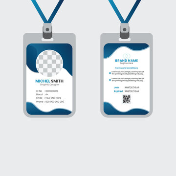 PrintA bundle of 1 templates of different colors Id card  design template, modern id card  design template, 
abstract id card  and creative design, IT company id card and editable vector template