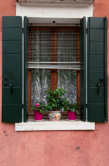 flowers on windowsill, Italy