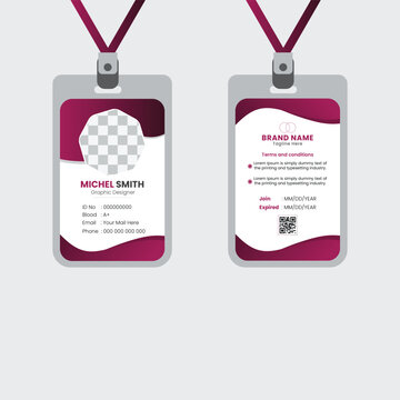 PrintA bundle of 1 templates of different colors Id card  design template, modern id card  design template, 
abstract id card  and creative design, IT company id card and editable vector template