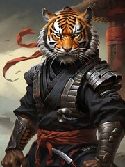 Fototapeta na wymiar the ninja tiger 