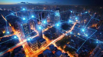 Fototapeta premium Explore the impact of IT technologies on smart cities and urban development