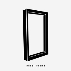 Dubai frame vector icon silhouette.
