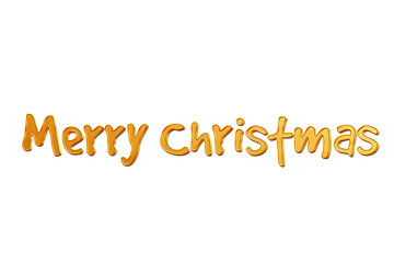 Merry christmas golden calligraphy isolated on white background or golden merry christmas text design transaparent png
