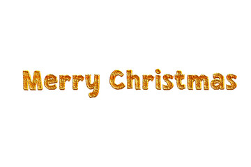 Merry christmas golden calligraphy isolated on white background or golden merry christmas text design transaparent png