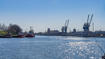 Colorful Fishing Main Port Motlawa River Gdansk Poland