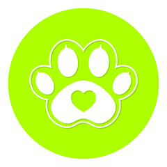 green paw animal circle icon