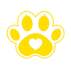 yellow paw animal icon