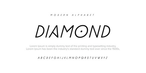 DIAMOND Abstract modern urban alphabet fonts. Typography sport, technology, fashion, digital, future creative logo font. vector illustration - obrazy, fototapety, plakaty