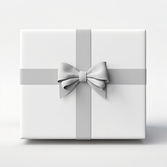 white gift box with ribbon