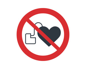 No Cardiac Pacemaker Symbol
