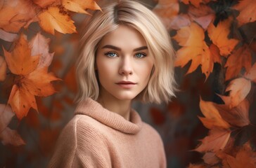 portrait of a woman in autumn park
