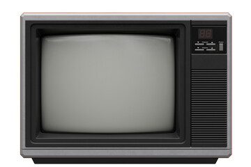 Turned Off Retro TV Set From 80s or 90s. 3D Illustration - obrazy, fototapety, plakaty