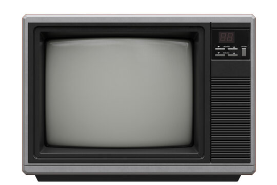Turned Off Retro TV Set From 80s or 90s. 3D Illustration