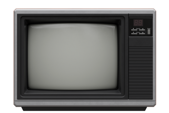 Turned Off Retro TV Set From 80s or 90s. 3D Illustration