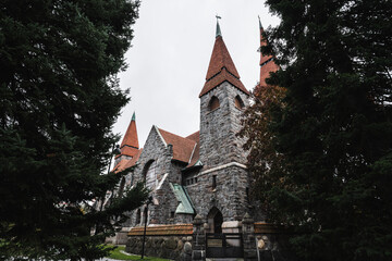 View of the Gothic Tampere Cathedral