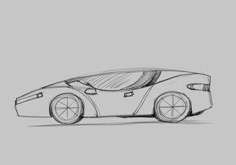 Concept car, sketch - digital painting © Cubitron