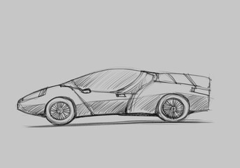Concept car, sketch - digital painting © Cubitron