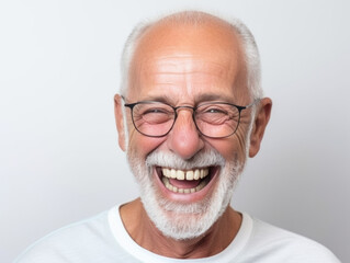 Obraz premium A portrait of a smiling character showing teeth