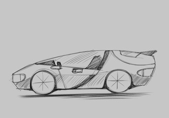 Concept car, sketch - digital painting © Cubitron