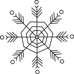 snowflake winter set of black isolated nine icon silhouette on white background