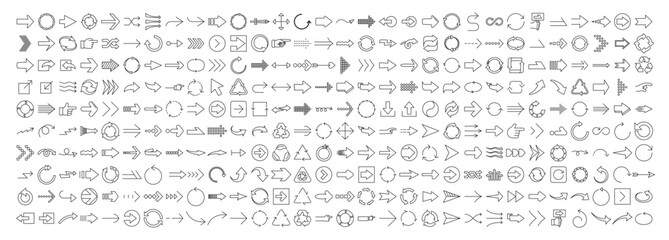 arrow symbol  sets of various shapes - obrazy, fototapety, plakaty