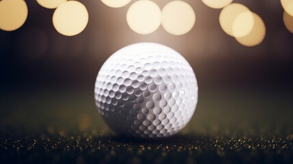 The dimples on a golf ball dramatically highlighted by a single light source.