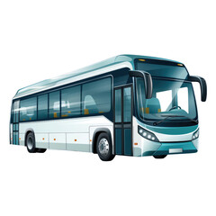 Shuttle bus on transparent background