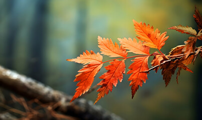 Autumn Season, maple leaf background on autumn or spring season, red and orange maple leaf falling down on the ground in an autumn season, Single maple leaf, Isolated autumn background
