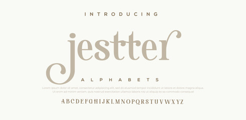 JESTTER Modern abstract digital alphabet font. Minimal technology typography, Creative urban sport fashion futuristic font and with numbers. vector illustration - obrazy, fototapety, plakaty