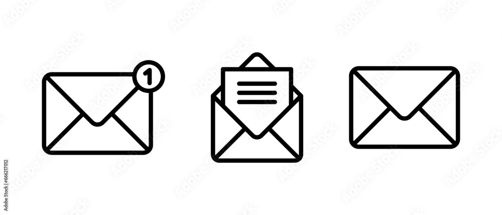 Poster email message icon set. notification reminder sign. envelope icon. new message icon letter symbol. i