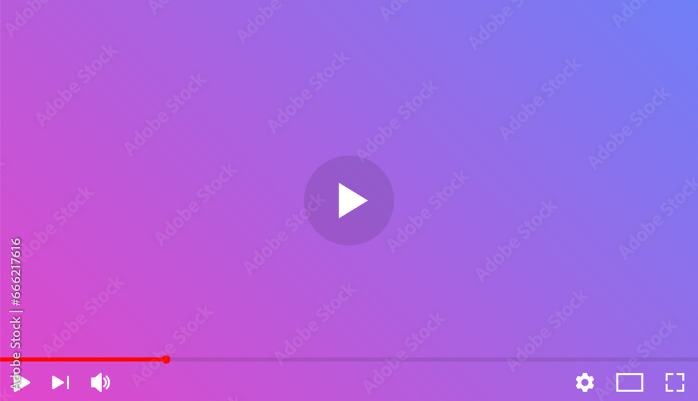 Poster video player mockup template. media player window bar, video screen frame for web and mobile apps