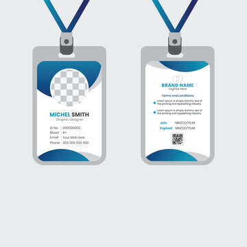 PrintA bundle of 1 templates of different colors Id  card   template, modern Id card design template, 
abstract Id card and creative design, IT company post card and editable vector template