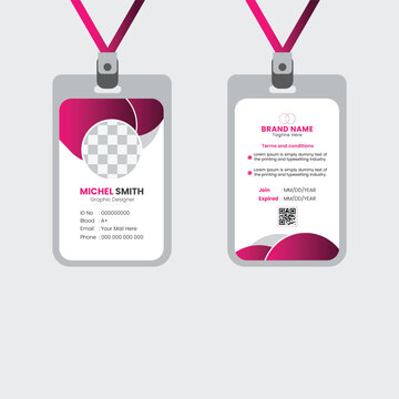PrintA bundle of 1 templates of different colors Id  card   template, modern Id card design template, 
abstract Id card and creative design, IT company post card and editable vector template