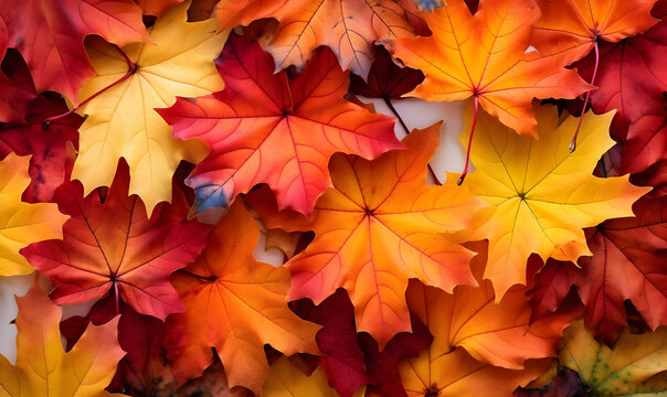 Autumn Season, maple leaf background on autumn or spring season, red and orange maple leaf falling down on the ground in an autumn season, Single maple leaf, Isolated autumn background