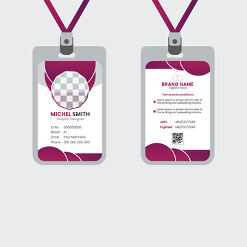 PrintA bundle of 1 templates of different colors Id  card   template, modern Id card design template, 
abstract Id card and creative design, IT company post card and editable vector template