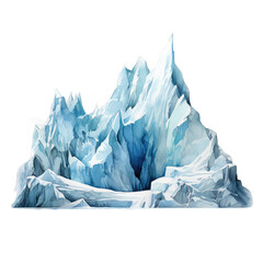 Glacier on transparent background