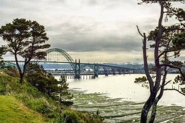 Obraz premium 4K Panoramic View of Newport, Oregon USA, Coastal Beauty in High Definition