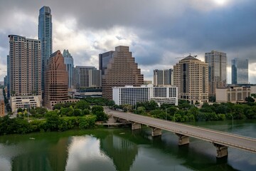Fototapeta na wymiar 4K Image: Austin, Texas USA Skyline with Modern Buildings along the Colorado River