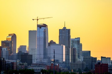 Fototapeta na wymiar 4K Image: Denver, Colorado Skyline at Mesmerizing Dawn