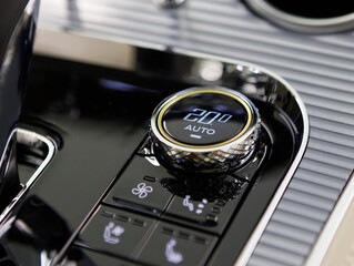 climate control wheel and seat heating and ventilation buttons in a premium car