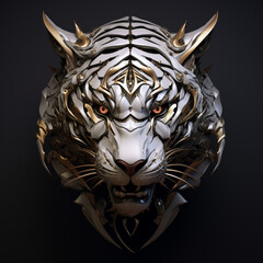 Logo metalic tiger, Generative AI