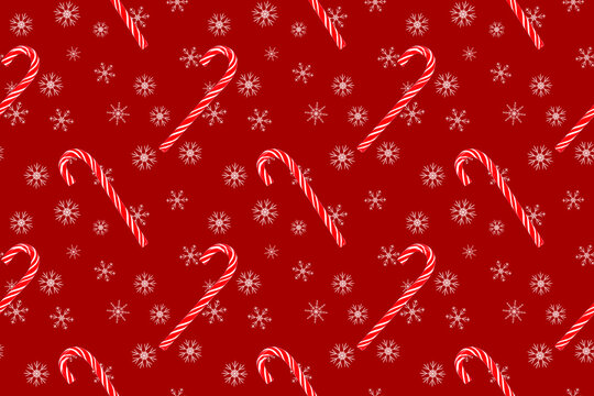 Christmas isolated holiday seamless pattern candy Winter mood vintage design Sweet wallpaper  Wrapping paper fabric textile Cute red Xmas background print Caramel stick Sweet lollipop December mood