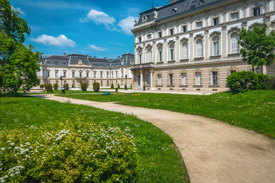 Walkways in the courtyard of Festetics castle, Keszthely, Hungary